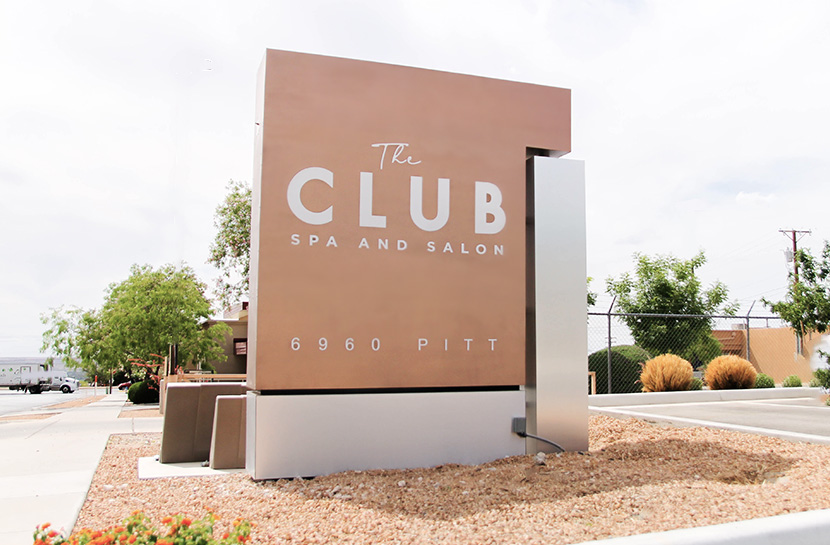 The Club Spa and Salon - Entrance Signage