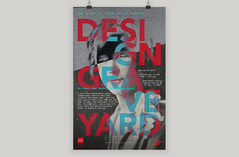 Promotional Poster for AIGA Chapter 69's Design Graveyard