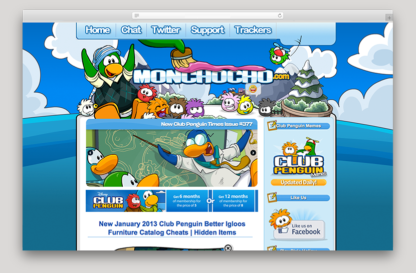 Screenshot of Monhocho.com, 2013