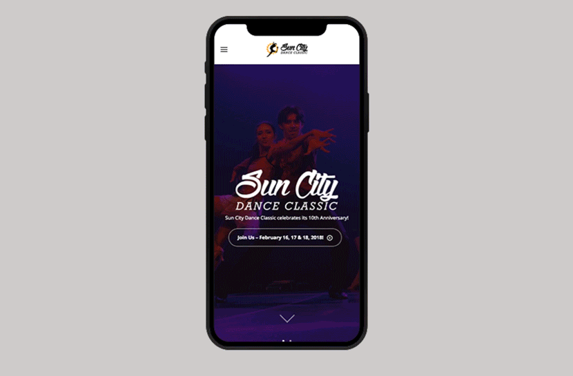 Sun City Dance Classic Mobile Design